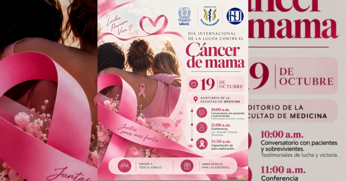 Invitan a Jornada de Concientización y Atención sobre el Cáncer de Mama en Facultad de Medicina y el Hospital General Universitario de la UAdeC UL